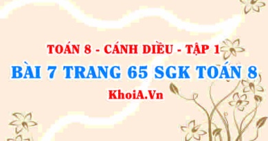 Bài 7 trang 65 SGK Toán 8 tập 1 Cánh Diều